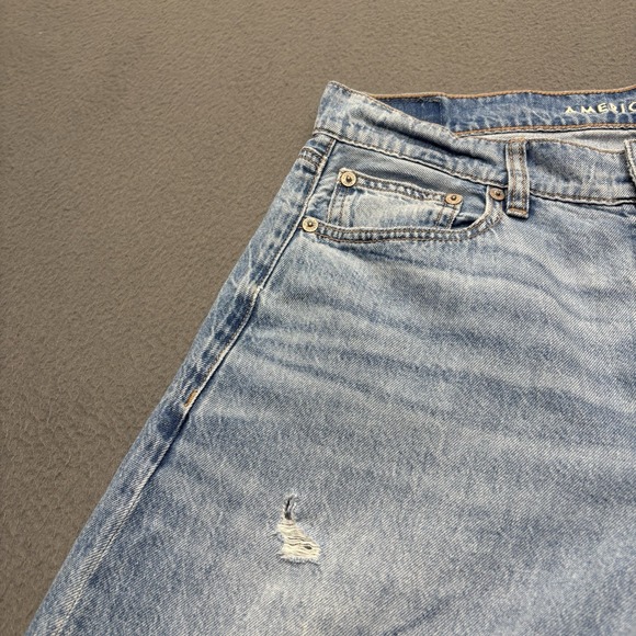 American Eagle Jeans Womens 6 Long Super High Rise Ultra Wide Leg Distressed Y2K - Picture 3 of 14